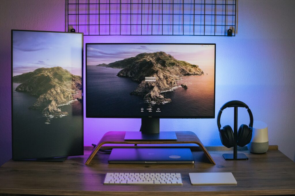 wooden monitor stand